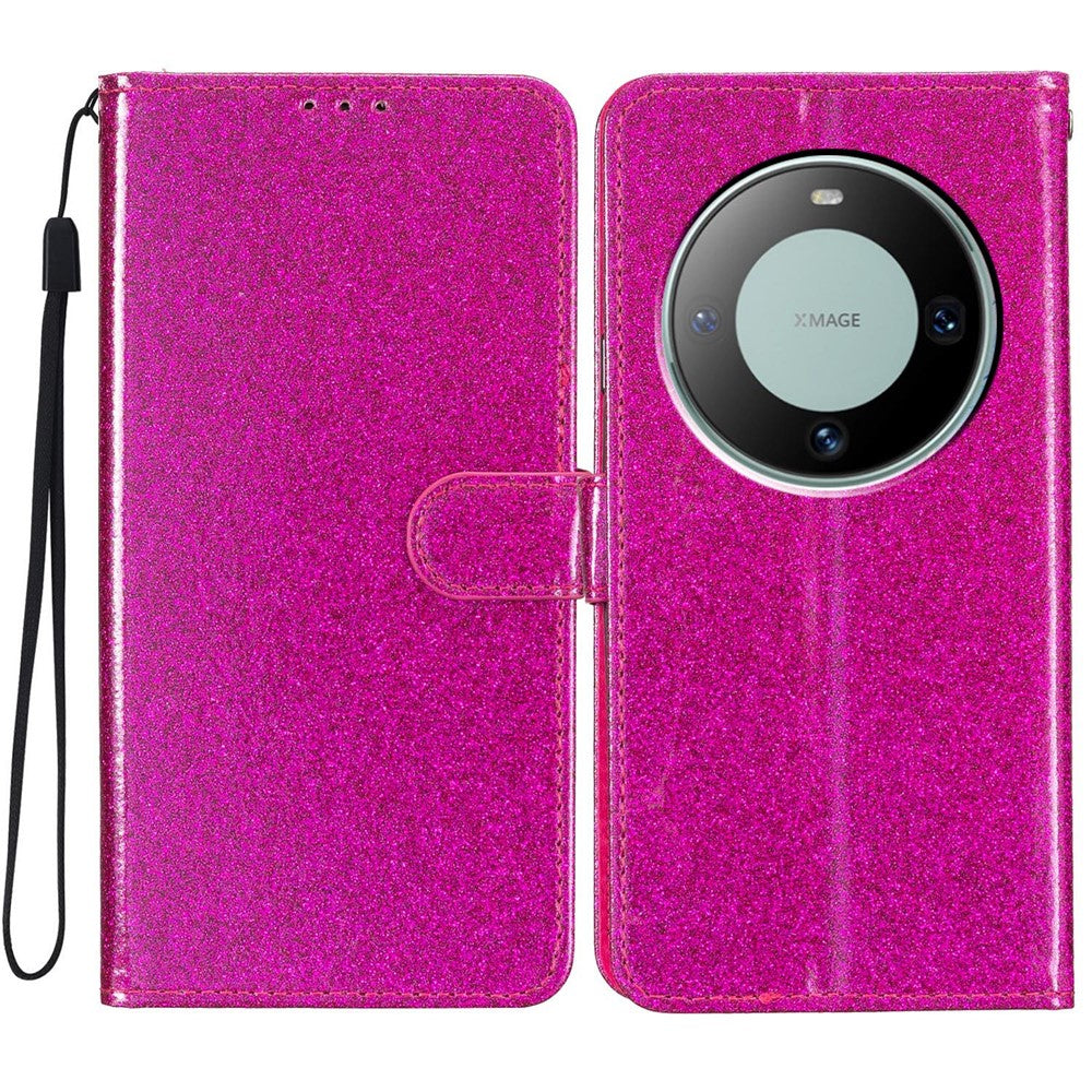 For Huawei Mate 60 Glitter PU Leather Case Anti-scratch Wallet Stand Phone Cover