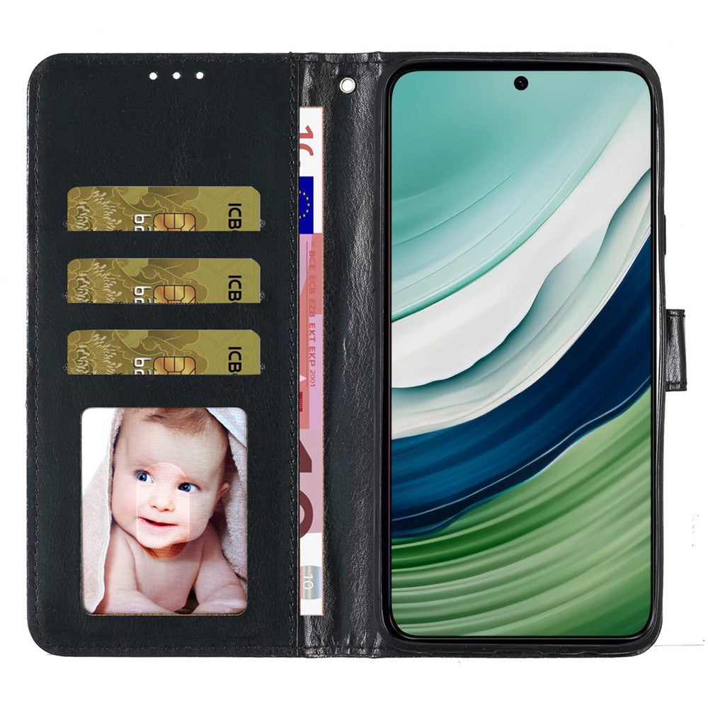 For Huawei Mate 60 Pro Glittery PU Leather Phone Case Anti-fall Wallet Stand Cover