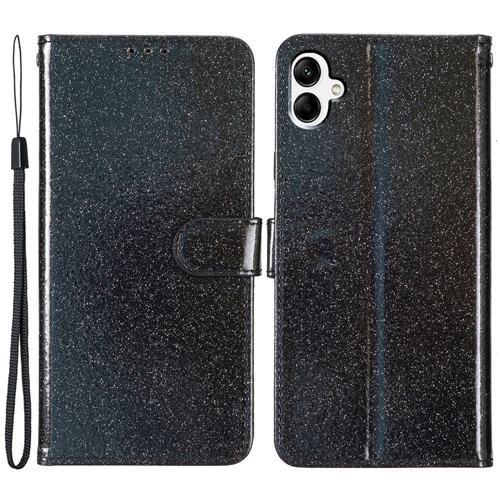 Til Samsung Galaxy A05 4G Glittery PU-læderpung Telefoncover Stødsikkert Flip Stand-cover