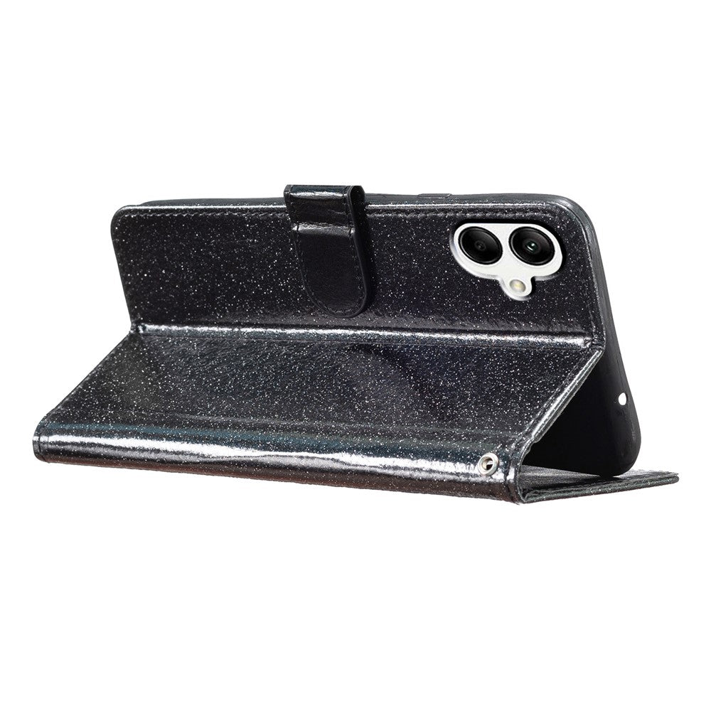 Til Samsung Galaxy A05 4G Glittery PU-læderpung Telefoncover Stødsikkert Flip Stand-cover