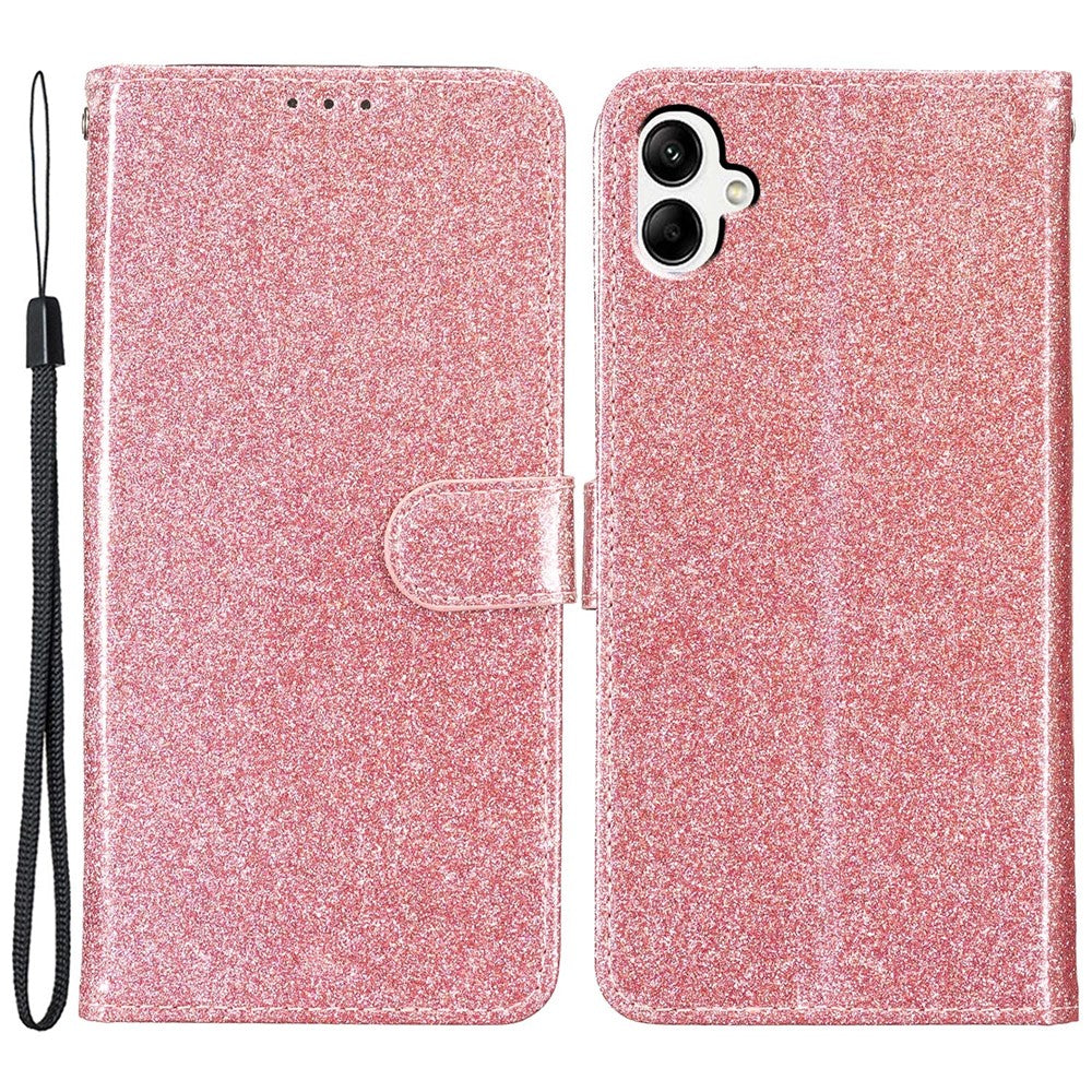 Til Samsung Galaxy A05 4G Glittery PU-læderpung Telefoncover Stødsikkert Flip Stand-cover