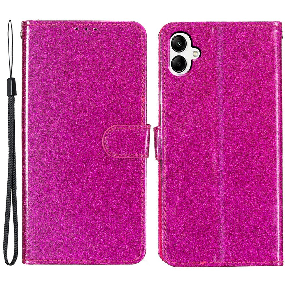Til Samsung Galaxy A05 4G Glittery PU-læderpung Telefoncover Stødsikkert Flip Stand-cover