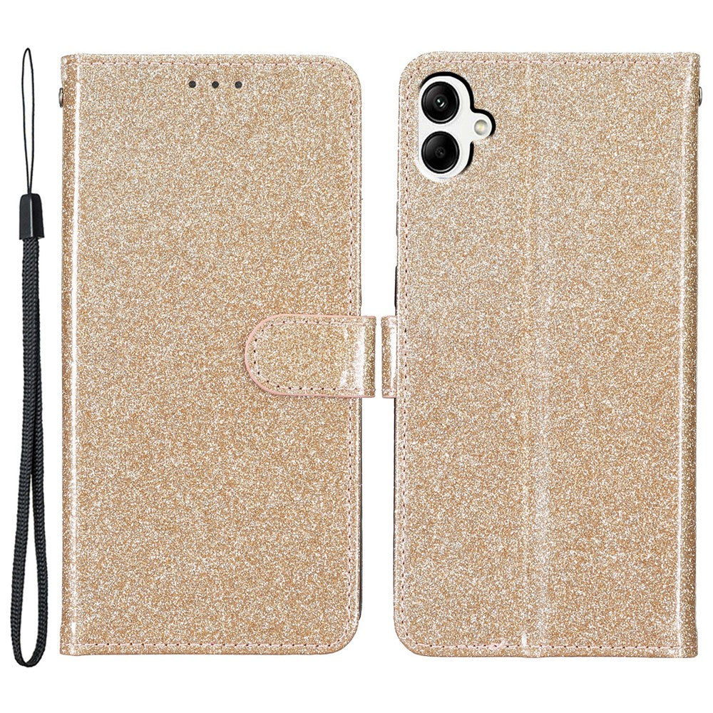 Til Samsung Galaxy A05 4G Glittery PU-læderpung Telefoncover Stødsikkert Flip Stand-cover