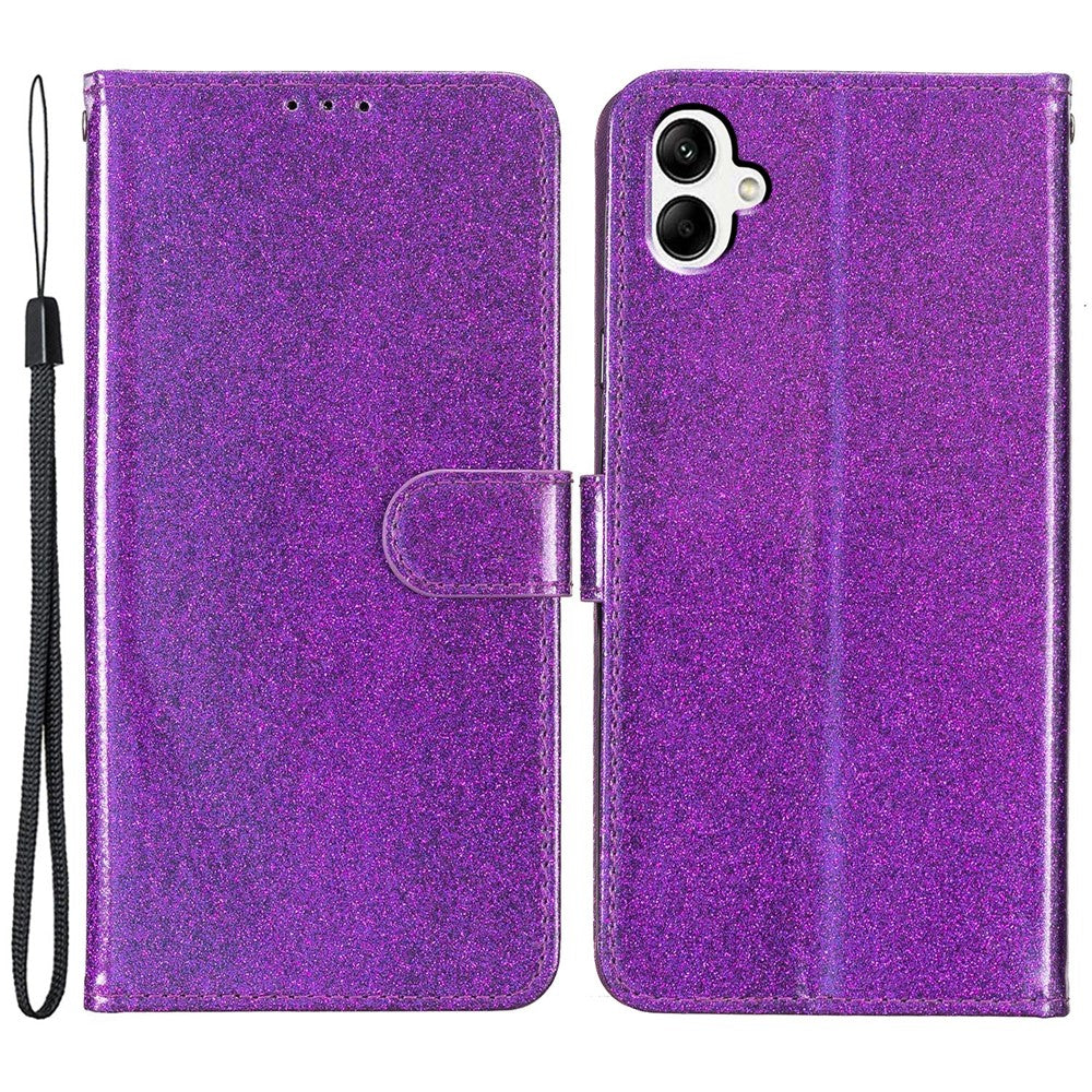 Til Samsung Galaxy A05 4G Glittery PU-læderpung Telefoncover Stødsikkert Flip Stand-cover