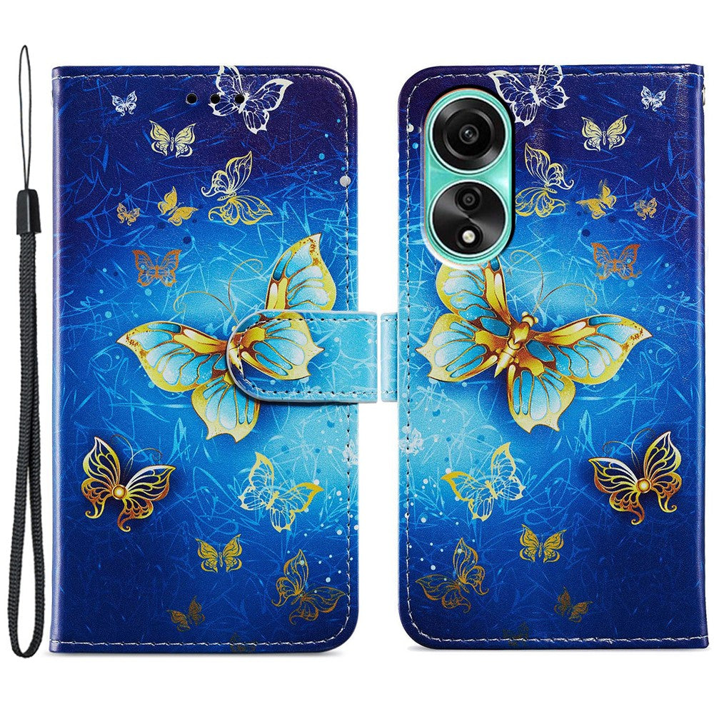 For Oppo A38 4G Case Pattern Printed PU Leather Stand Wallet Phone Cover