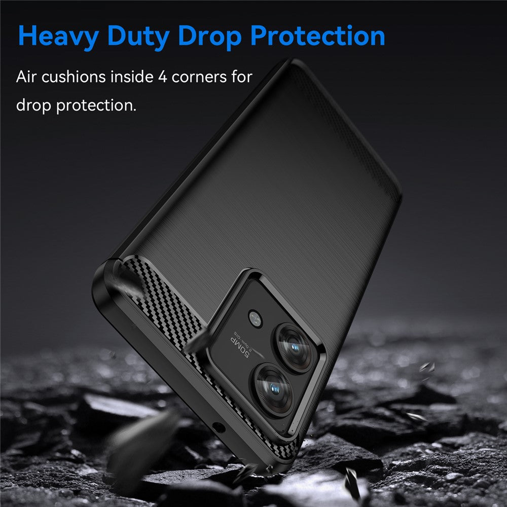 TPU Telefoncover til Motorola Edge 40 Neo 5G Etui Kulfiber Tekstur Cover