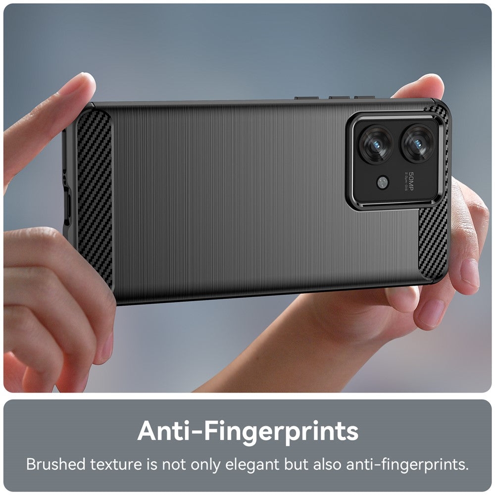 TPU Telefoncover til Motorola Edge 40 Neo 5G Etui Kulfiber Tekstur Cover