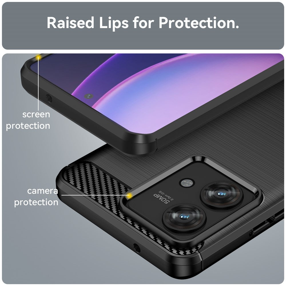 TPU Telefoncover til Motorola Edge 40 Neo 5G Etui Kulfiber Tekstur Cover