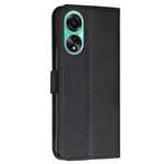 Shockproof Phone Cover for Oppo A78 4G Case Calf Texture Wallet PU Leather Stand Cell Phone Shell