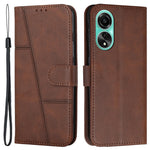 Shockproof Phone Cover for Oppo A78 4G Case Calf Texture Wallet PU Leather Stand Cell Phone Shell