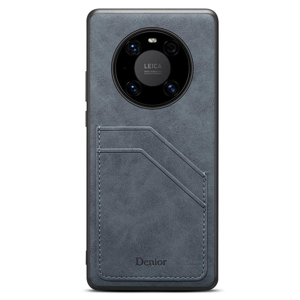 DENIOR For Huawei Mate 60 Pro / 60 Pro+ Case Dual Card Slots PU Leather+TPU+PC Phone Cover