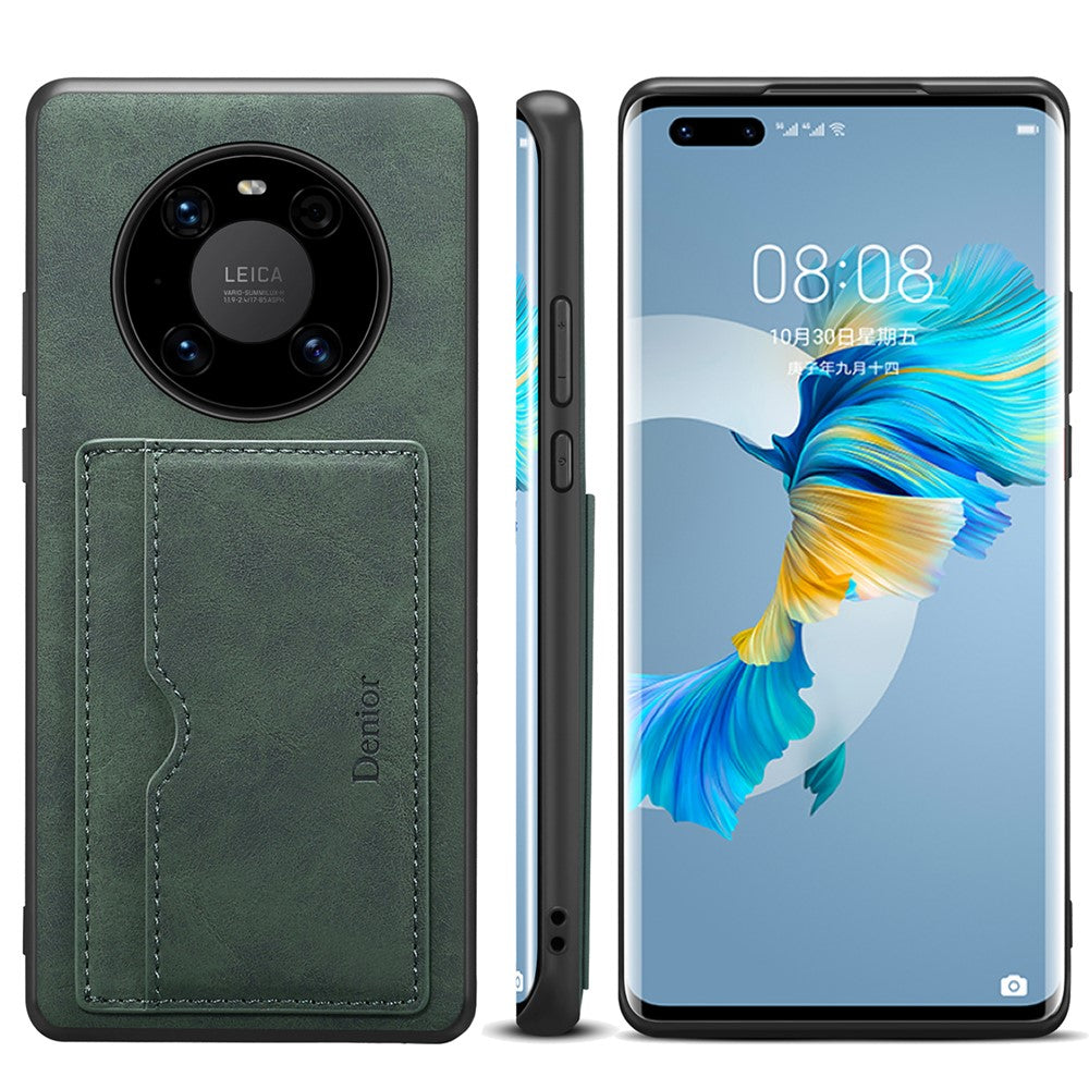 DENIOR For Huawei Mate 60 Pro / 60 Pro+ Case Card Holder PU Leather+TPU+PC Phone Cover