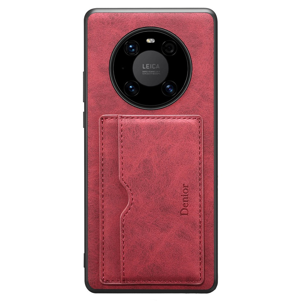 DENIOR For Huawei Mate 60 Pro / 60 Pro+ Case Card Holder PU Leather+TPU+PC Phone Cover