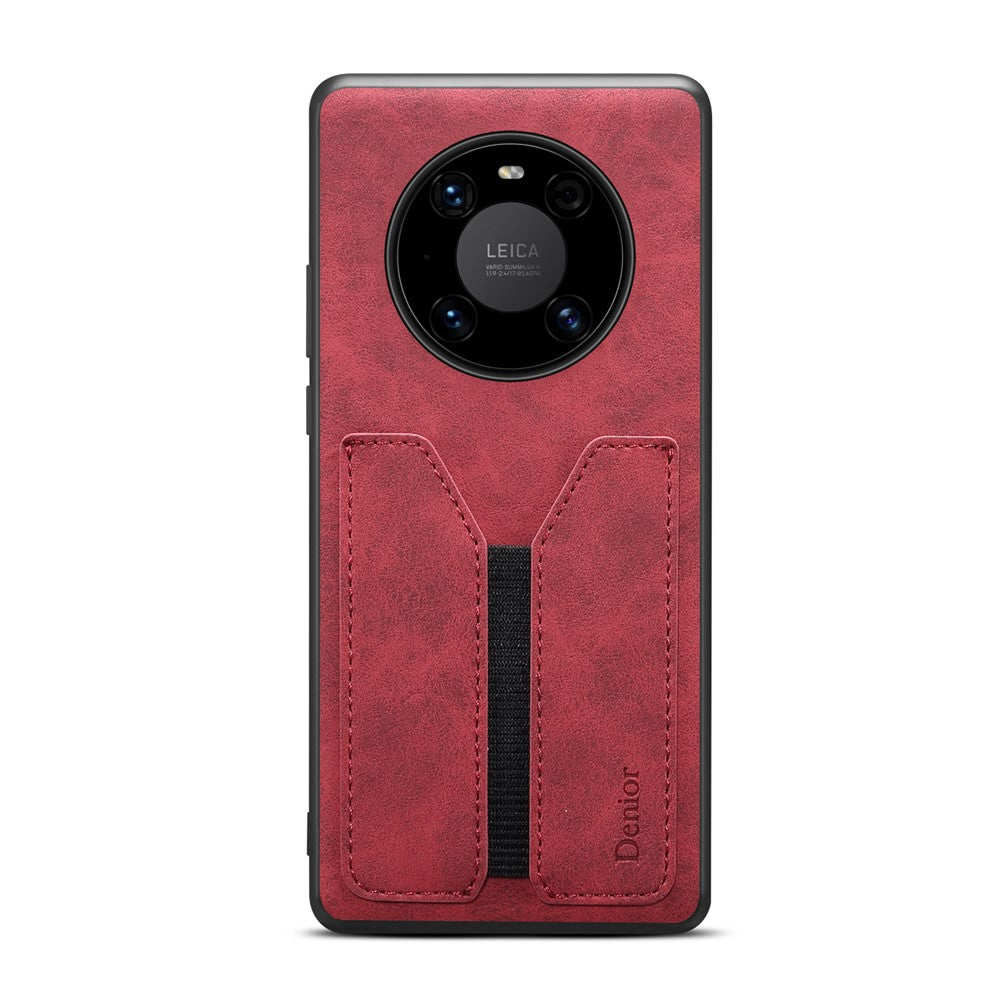 DENIOR For Huawei Mate 60 Pro / 60 Pro+ Case Elastic Card Holder PU Leather Coated TPU+PC Phone Cover