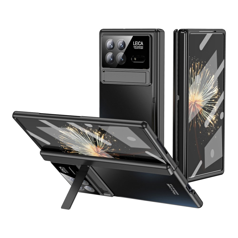 For Xiaomi Mix Fold 3 5G Case Kickstand PC Electroplating Phone Cover with Screen Film + Lens Film