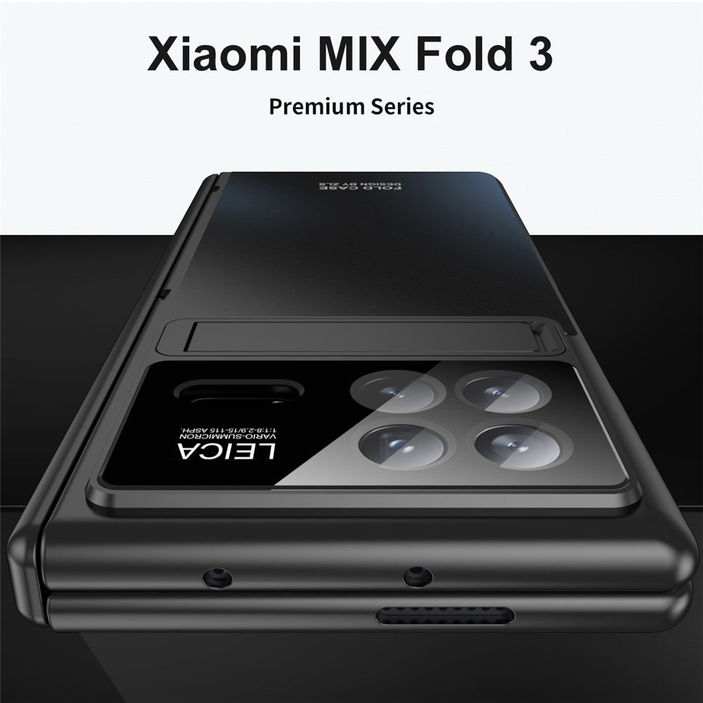 For Xiaomi Mix Fold 3 5G Case Kickstand PC Electroplating Phone Cover with Screen Film + Lens Film