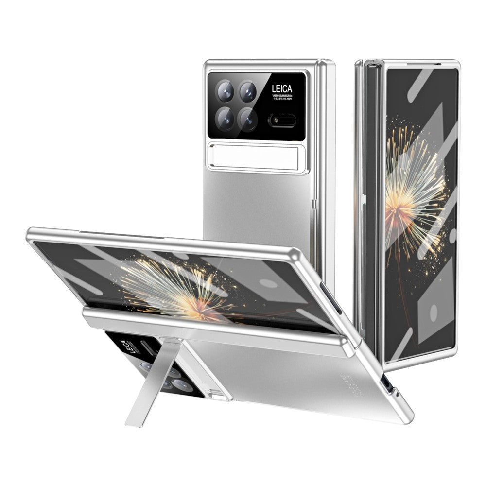 For Xiaomi Mix Fold 3 5G Case Kickstand PC Electroplating Phone Cover with Screen Film + Lens Film