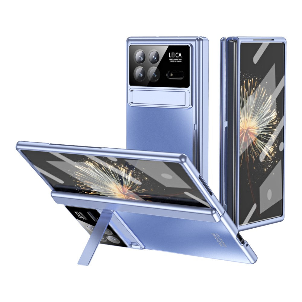 For Xiaomi Mix Fold 3 5G Case Kickstand PC Electroplating Phone Cover with Screen Film + Lens Film
