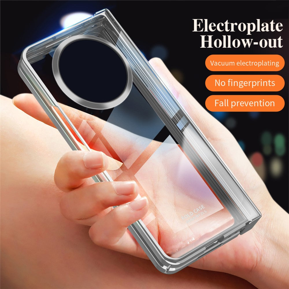For Huawei Mate X5 Case Hard PC Electroplated Phone Cover with Tempered Glass Film