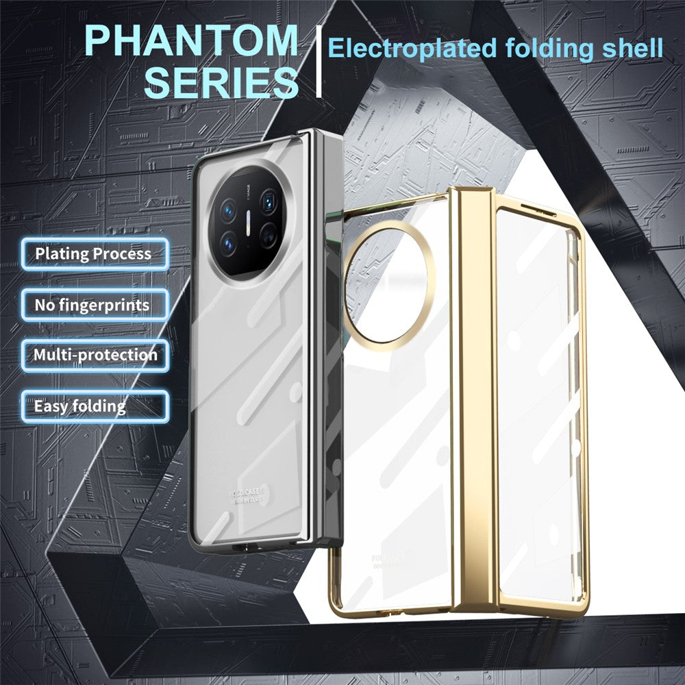 For Huawei Mate X5 Case Hard PC Electroplated Phone Cover with Tempered Glass Film