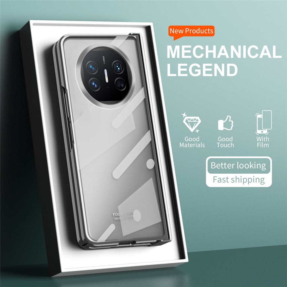 For Huawei Mate X5 Case Hard PC Electroplated Phone Cover with Tempered Glass Film