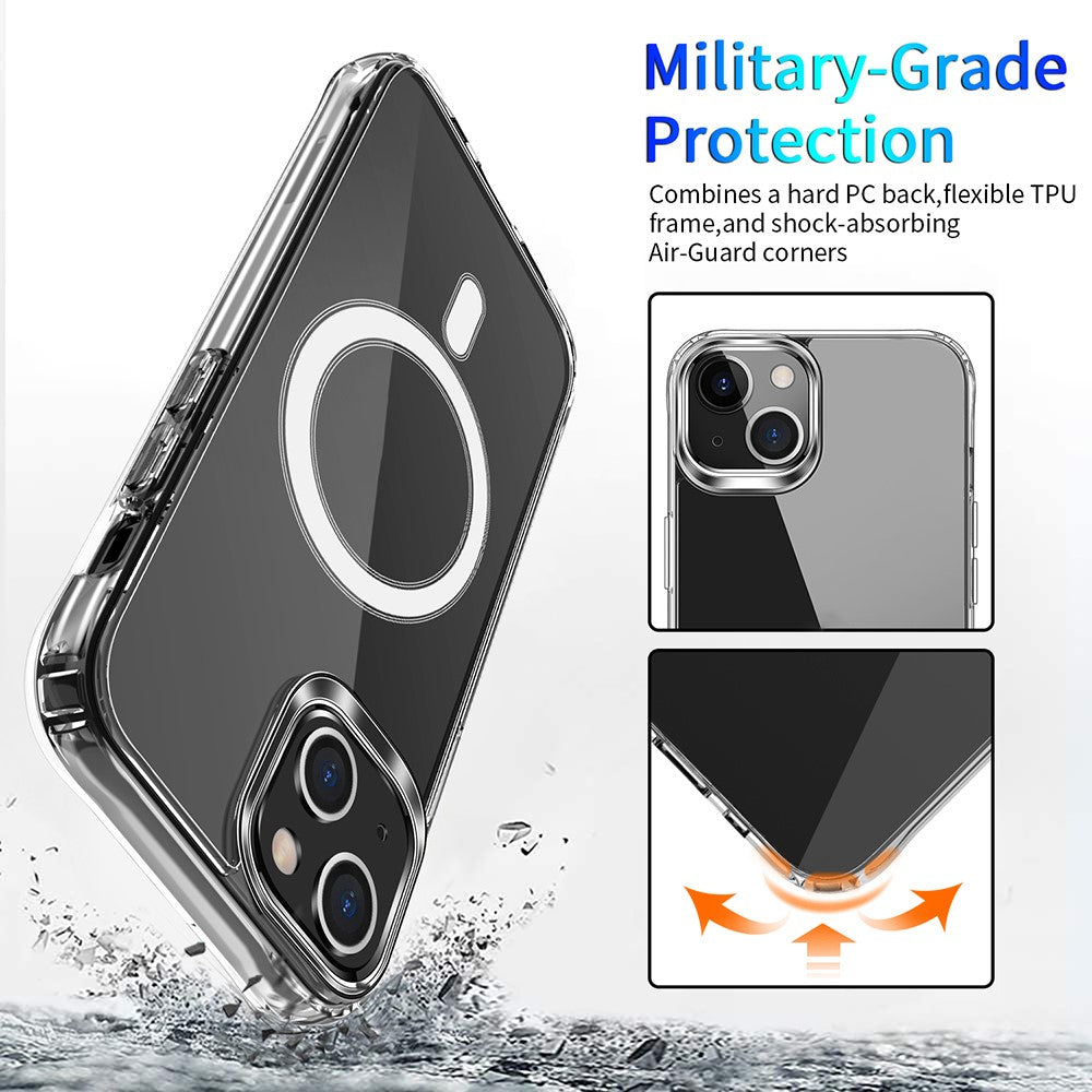 For iPhone 15 Plus Magnetic Case Compatible with Magsafe TPU+Acrylic Anti-drop Phone Cover