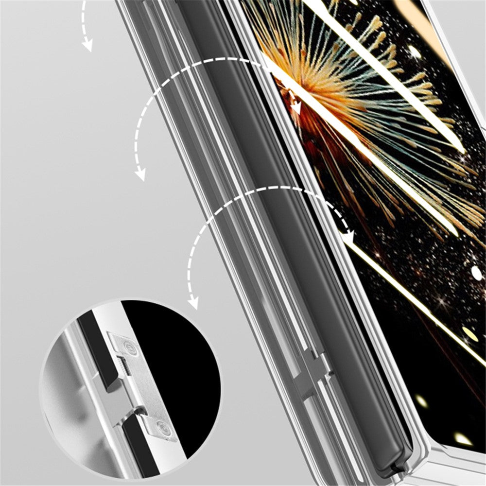 For Xiaomi Mix Fold 3 5G Case Clear PC Kickstand Phone Cover with Anti-Spy Screen Protector