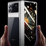 For Xiaomi Mix Fold 3 5G Case Clear PC Kickstand Phone Cover with Anti-Spy Screen Protector
