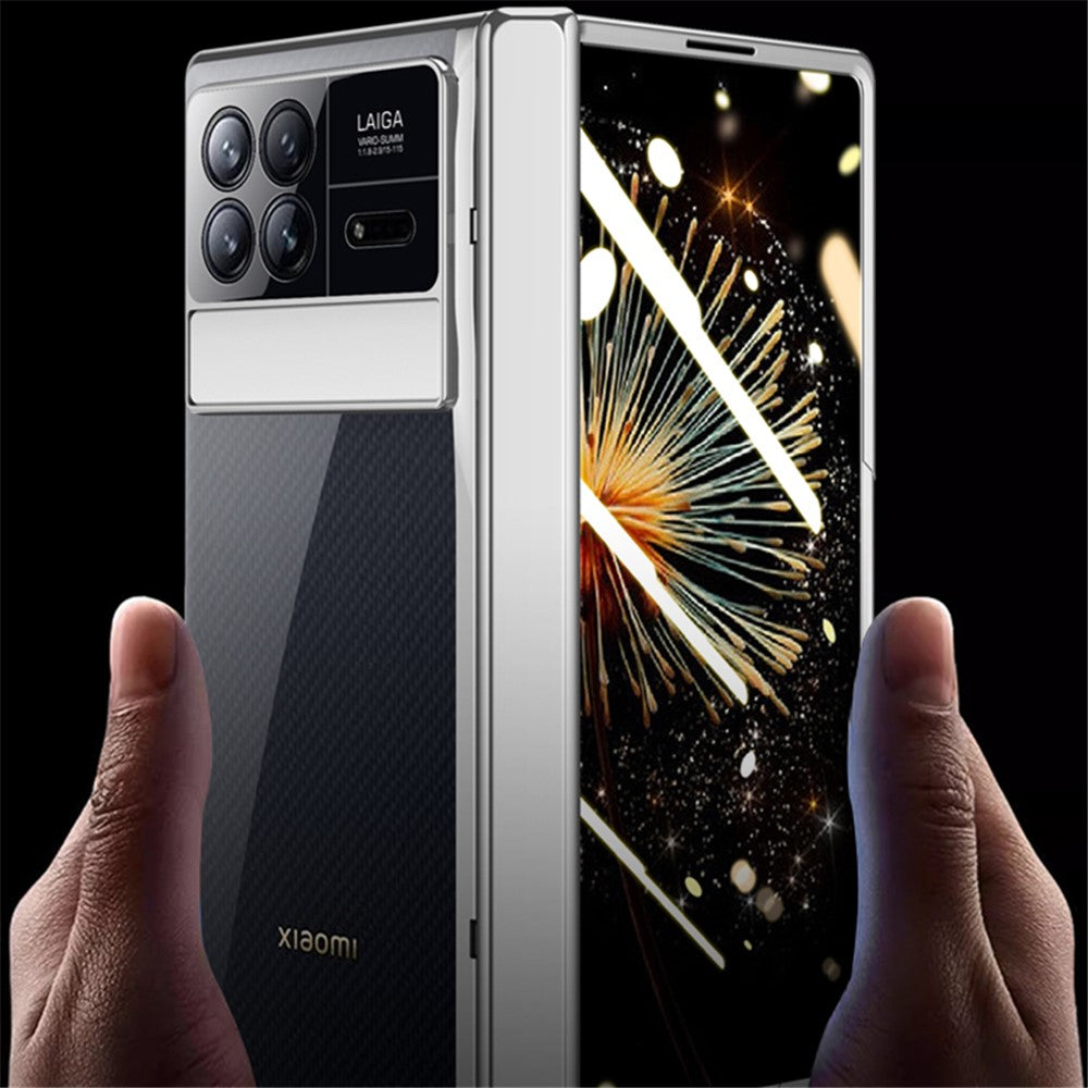 For Xiaomi Mix Fold 3 5G Case Clear PC Kickstand Phone Cover with Anti-Spy Screen Protector