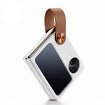 For Oppo Find N3 Flip 5G Case PU Leather + PC Finger Loop Holder Kickstand Phone Cover