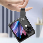 For Oppo Find N3 Flip 5G Case PU Leather + PC Finger Loop Holder Kickstand Phone Cover