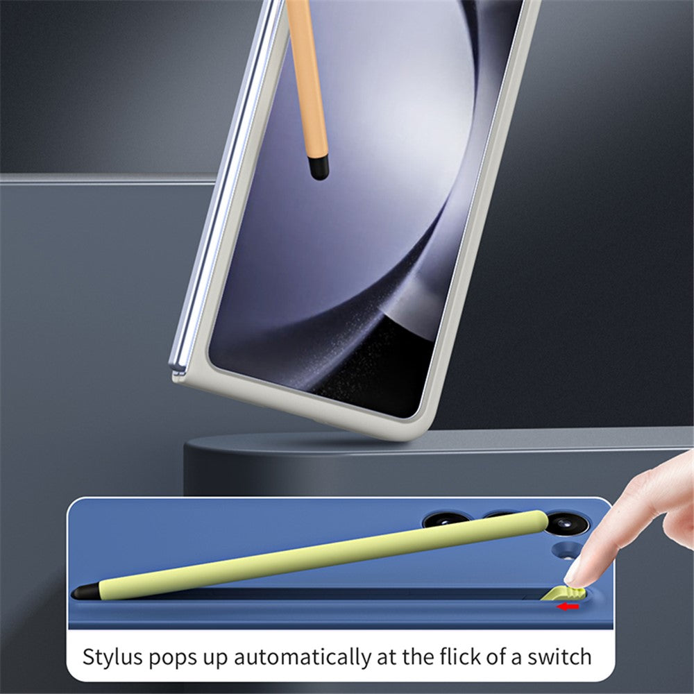 For Samsung Galaxy Z Fold5 5G Case Rubberized PC Phone Cover with Stylus Pen