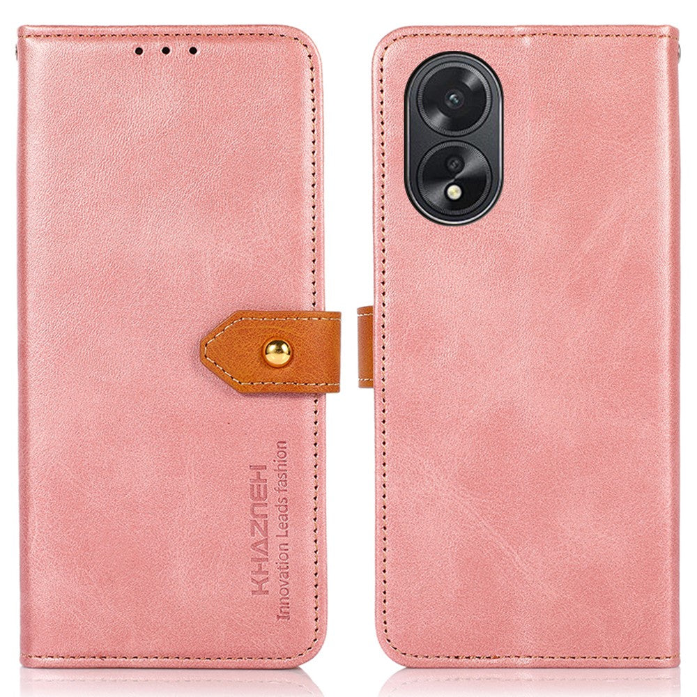 KHAZNEH For Oppo A38 4G Case Cowhide Texture PU Leather Stand Phone Cover Wallet