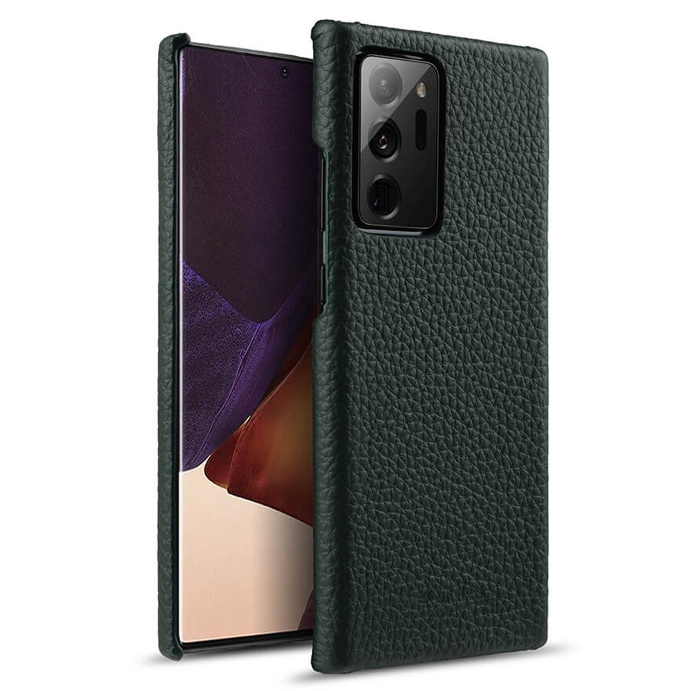 MELKCO Shockproof Phone Case for Samsung Galaxy Note20 Ultra / Note20 Ultra 5G , Genuine Cow Leather Coated PC Protective Cover
