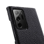 MELKCO Shockproof Phone Case for Samsung Galaxy Note20 Ultra / Note20 Ultra 5G , Genuine Cow Leather Coated PC Protective Cover