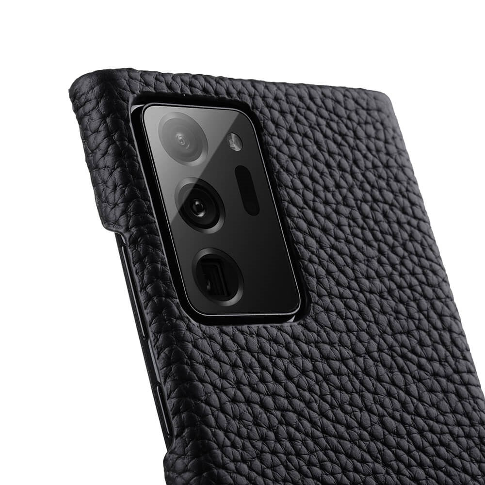 MELKCO Shockproof Phone Case for Samsung Galaxy Note20 Ultra / Note20 Ultra 5G , Genuine Cow Leather Coated PC Protective Cover