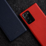 MELKCO Shockproof Phone Case for Samsung Galaxy Note20 Ultra / Note20 Ultra 5G , Genuine Cow Leather Coated PC Protective Cover