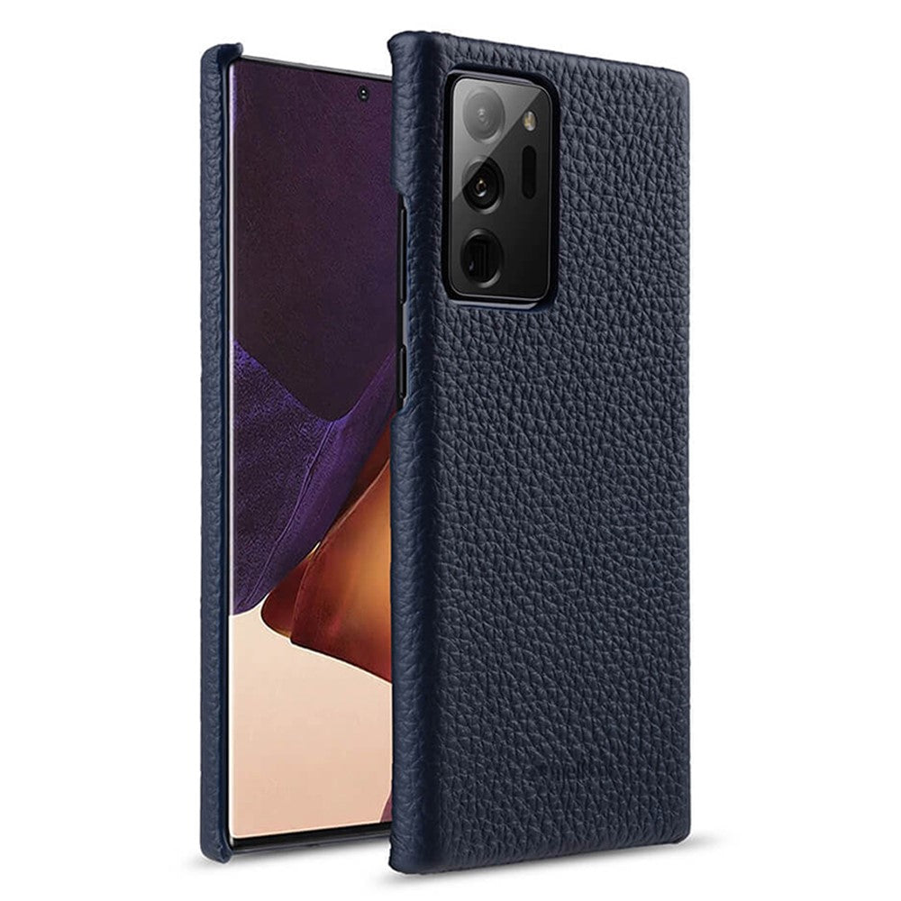 MELKCO Shockproof Phone Case for Samsung Galaxy Note20 Ultra / Note20 Ultra 5G , Genuine Cow Leather Coated PC Protective Cover