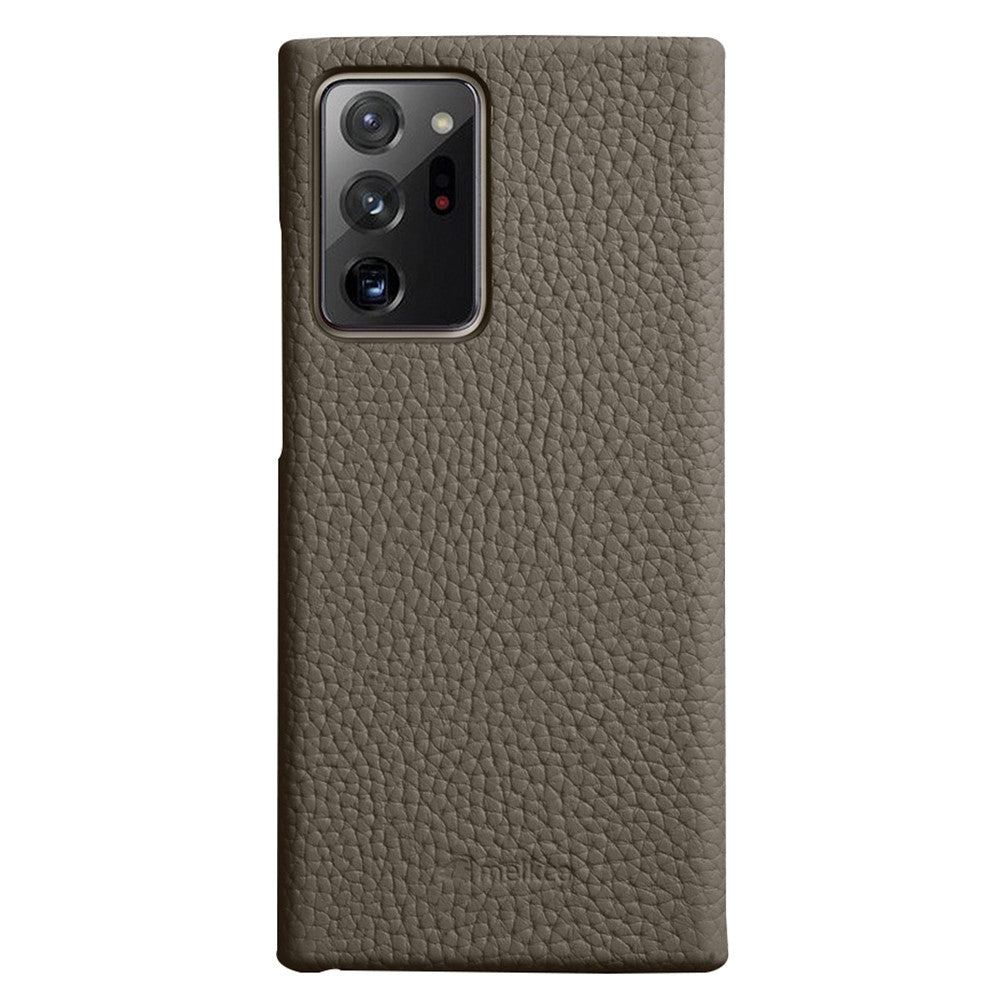 MELKCO Shockproof Phone Case for Samsung Galaxy Note20 Ultra / Note20 Ultra 5G , Genuine Cow Leather Coated PC Protective Cover