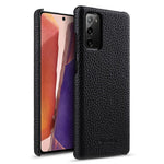 MELKCO Back Phone Case for Samsung Galaxy Note20 / Note20 5G , Genuine Cow Leather Coated PC Anti-Drop Cover