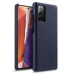 MELKCO Back Phone Case for Samsung Galaxy Note20 / Note20 5G , Genuine Cow Leather Coated PC Anti-Drop Cover