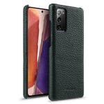 MELKCO Back Phone Case for Samsung Galaxy Note20 / Note20 5G , Genuine Cow Leather Coated PC Anti-Drop Cover
