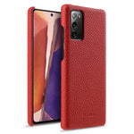 MELKCO Back Phone Case for Samsung Galaxy Note20 / Note20 5G , Genuine Cow Leather Coated PC Anti-Drop Cover