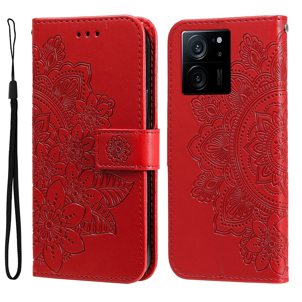 For Xiaomi Redmi K60 Ultra / 13T / 13T Pro Case Floral Pattern PU Leather Wallet Stand Phone Cover