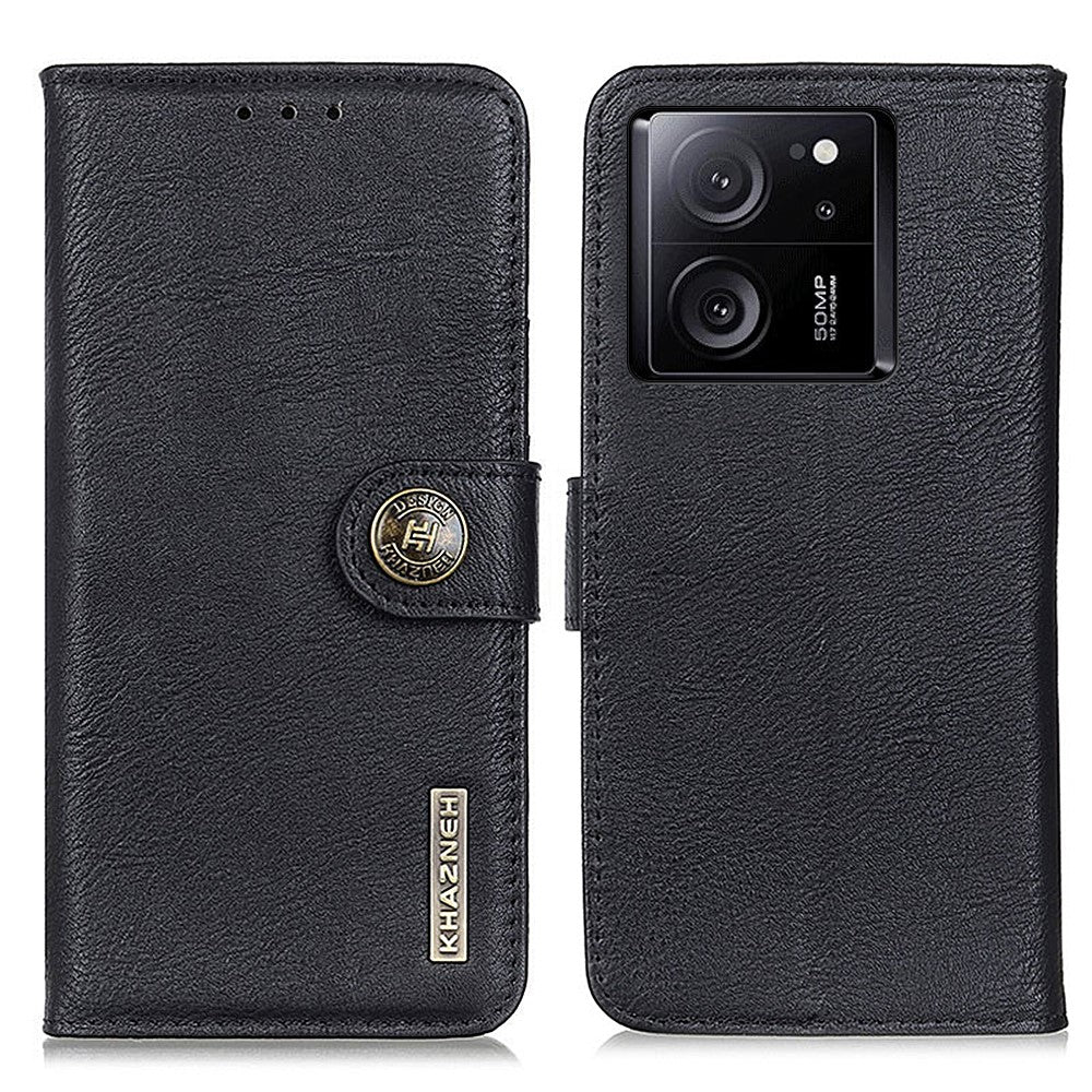 KHAZNEH-cover til Xiaomi 13T / 13T Pro / Redmi K60 Ultra, stødabsorberende mobilcover i PU-læder med stativ og tegnebog