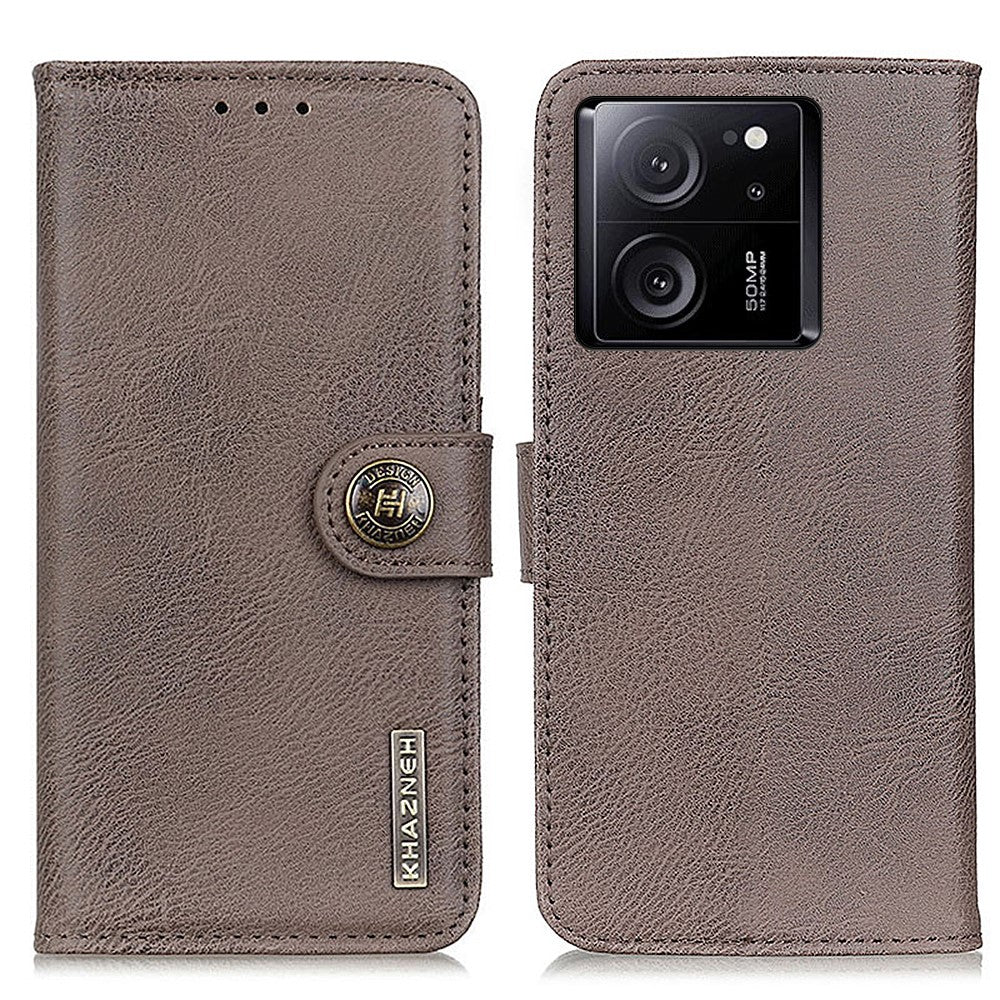 KHAZNEH-cover til Xiaomi 13T / 13T Pro / Redmi K60 Ultra, stødabsorberende mobilcover i PU-læder med stativ og tegnebog