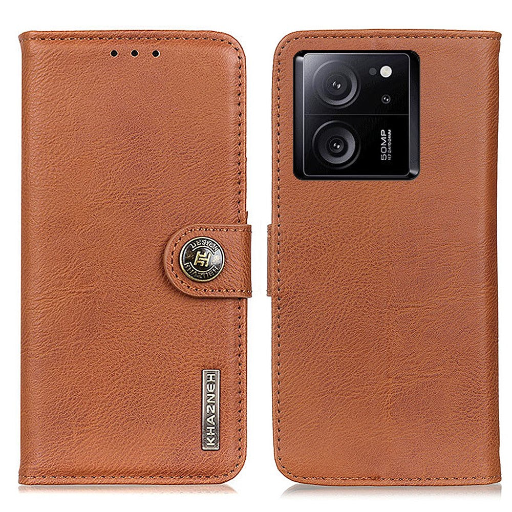 KHAZNEH-cover til Xiaomi 13T / 13T Pro / Redmi K60 Ultra, stødabsorberende mobilcover i PU-læder med stativ og tegnebog