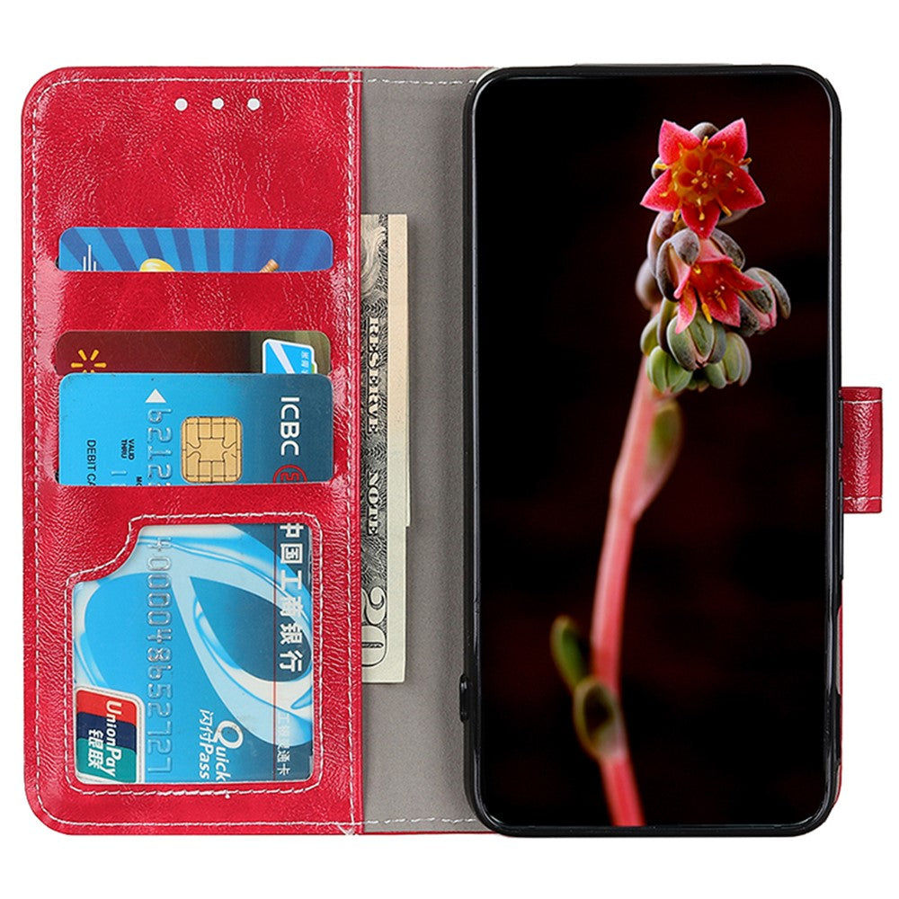 Xiaomi 13T / 13T Pro / Redmi K60 Ultra-skal Plånboksfodral med stativ, Crazy Horse-texturerat läderfodral