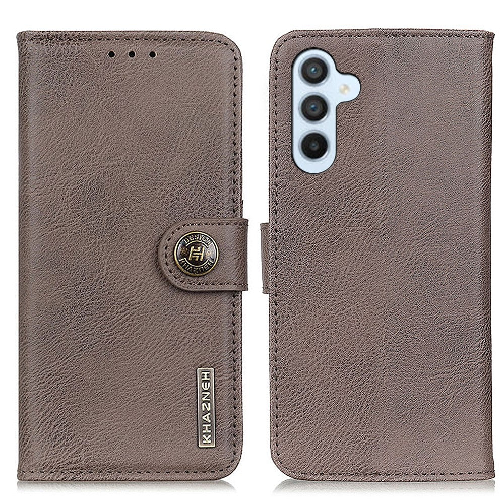 KHAZNEH Til Samsung Galaxy A05s 4G Etui Kvægskind Tekstur Stativ Tegnebog Læder Mobiltelefon Cover