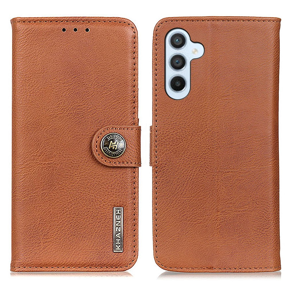 KHAZNEH Til Samsung Galaxy A05s 4G Etui Kvægskind Tekstur Stativ Tegnebog Læder Mobiltelefon Cover